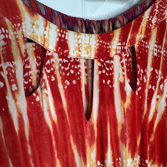 SOMA Keyhole Scarf Hem Midi Dress Women's XS Multicolor Stretch Cutout Boat Neck - Picture 6 of 8